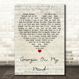 Michael Bolton Georgia On My Mind Script Heart Decorative Wall Art Gift Song Lyric Print