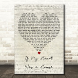 Owl City If My Heart Was a House Script Heart Decorative Wall Art Gift Song Lyric Print