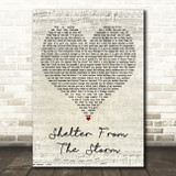 Bob Dylan Shelter From the Storm Script Heart Decorative Wall Art Gift Song Lyric Print