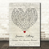 Solarstone Seven Cities (Armin Van Buuren Remix) Script Heart Wall Art Song Lyric Print