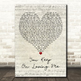 Will Young You Keep On Loving Me Script Heart Decorative Wall Art Gift Song Lyric Print