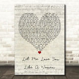 Lana Del Rey Let Me Love You Like A Woman Script Heart Decorative Gift Song Lyric Print
