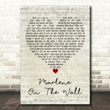 Suzanne Vega Marlene on the Wall Script Heart Decorative Wall Art Gift Song Lyric Print