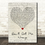 Lewis Capaldi Don't Get Me Wrong Script Heart Decorative Wall Art Gift Song Lyric Print