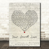 Luther Vandross Your Secret Love Script Heart Decorative Wall Art Gift Song Lyric Print