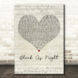 Nahko And Medicine For The People Black As Night Script Heart Wall Art Song Lyric Print