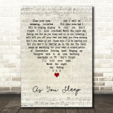 Something Corporate As You Sleep Script Heart Decorative Wall Art Gift Song Lyric Print