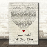 Kodaline Love Will Set You Free Script Heart Decorative Wall Art Gift Song Lyric Print