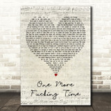 Motorhead One More Fucking Time Script Heart Decorative Wall Art Gift Song Lyric Print