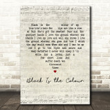 Cara Dillon Black Is the Colour Script Heart Decorative Wall Art Gift Song Lyric Print