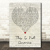 David Bowie This Is Not America Script Heart Decorative Wall Art Gift Song Lyric Print