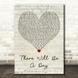 Jeremy Camp There Will Be a Day Script Heart Decorative Wall Art Gift Song Lyric Print