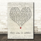 Wolfe Tones Here Lies A Soldier Script Heart Decorative Wall Art Gift Song Lyric Print