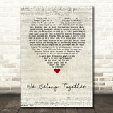 Mariah Carey We Belong Together Script Heart Decorative Wall Art Gift Song Lyric Print