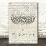 Ronan Keating This Is Your Song Script Heart Decorative Wall Art Gift Song Lyric Print