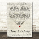 Frank Hamilton Flaws & Ceilings Script Heart Decorative Wall Art Gift Song Lyric Print