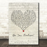The Flaming Lips Do You Realize Script Heart Decorative Wall Art Gift Song Lyric Print