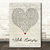 Natasha Bedingfield Wild Horses Script Heart Decorative Wall Art Gift Song Lyric Print