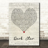 Crosby, Stills & Nash Dark Star Script Heart Decorative Wall Art Gift Song Lyric Print