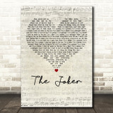 The Steve Miller Band The Joker Script Heart Decorative Wall Art Gift Song Lyric Print