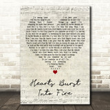 Bullet For My Valentine Hearts Burst Into Fire Script Heart Wall Art Song Lyric Print