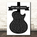 Eagles The Last Resort Black & White Guitar Song Lyric Print