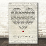 Bucks Fizz Making Your Mind Up Script Heart Decorative Wall Art Gift Song Lyric Print