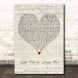 Little Mix Love Me or Leave Me Script Heart Decorative Wall Art Gift Song Lyric Print
