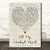 Ricky Ross At My Weakest Point Script Heart Decorative Wall Art Gift Song Lyric Print