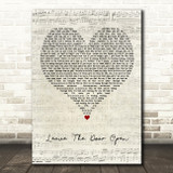 Silk Sonic Leave The Door Open Script Heart Decorative Wall Art Gift Song Lyric Print