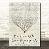Courteeners No One Will Ever Replace Us Script Heart Decorative Gift Song Lyric Print