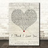 Tenacious D I Think I Love You Script Heart Decorative Wall Art Gift Song Lyric Print