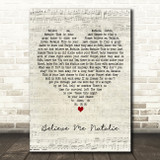 The Killers Believe Me Natalie Script Heart Decorative Wall Art Gift Song Lyric Print