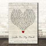 Conway Twitty Linda On My Mind Script Heart Decorative Wall Art Gift Song Lyric Print
