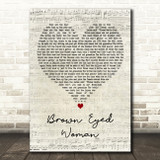 Grateful Dead Brown Eyed Woman Script Heart Decorative Wall Art Gift Song Lyric Print