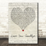 One Direction Love You Goodbye Script Heart Decorative Wall Art Gift Song Lyric Print