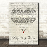The Ink Spots Whispering Grass Script Heart Decorative Wall Art Gift Song Lyric Print