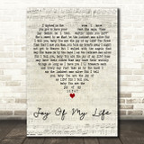 Chris Stapleton Joy of My Life Script Heart Decorative Wall Art Gift Song Lyric Print
