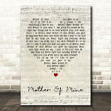 Hayley Westenra Mother Of Mine Script Heart Decorative Wall Art Gift Song Lyric Print