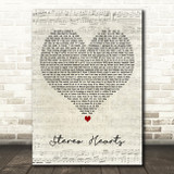 Gym Class Heroes Stereo Hearts Script Heart Decorative Wall Art Gift Song Lyric Print