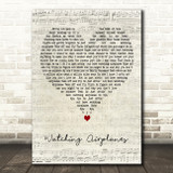 Gary Allan Watching Airplanes Script Heart Decorative Wall Art Gift Song Lyric Print