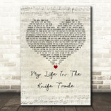 BoySetsFire My Life In The Knife Trade Script Heart Decorative Gift Song Lyric Print