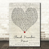 Bryan Adams Cloud Number Nine Script Heart Decorative Wall Art Gift Song Lyric Print