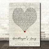 Ray Stevens Bricklayers Song Script Heart Decorative Wall Art Gift Song Lyric Print