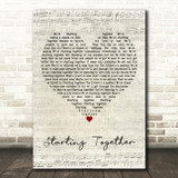 Sue Pollard Starting Together Script Heart Decorative Wall Art Gift Song Lyric Print