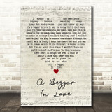 Guy Mitchell A Beggar In Love Script Heart Decorative Wall Art Gift Song Lyric Print