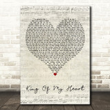 Taylor Swift King Of My Heart Script Heart Decorative Wall Art Gift Song Lyric Print