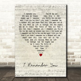 George Michael I Remember You Script Heart Decorative Wall Art Gift Song Lyric Print