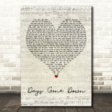 Gerry Rafferty Days Gone Down Script Heart Decorative Wall Art Gift Song Lyric Print