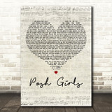Scouting For Girls Posh Girls Script Heart Decorative Wall Art Gift Song Lyric Print